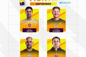 英超9月最佳教练候选:阿尔特塔、格拉斯纳、瓜迪奥拉、勒-布里斯 英超9月最佳教练候选:阿尔特塔、格拉斯纳、瓜迪奥拉、勒-布里斯